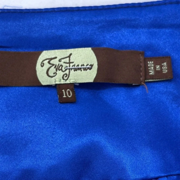 Anthropologie Eva Franco Pencil Skirt 10 Blue Tie Dye Pleated Front Casual Boho - Picture 6 of 9